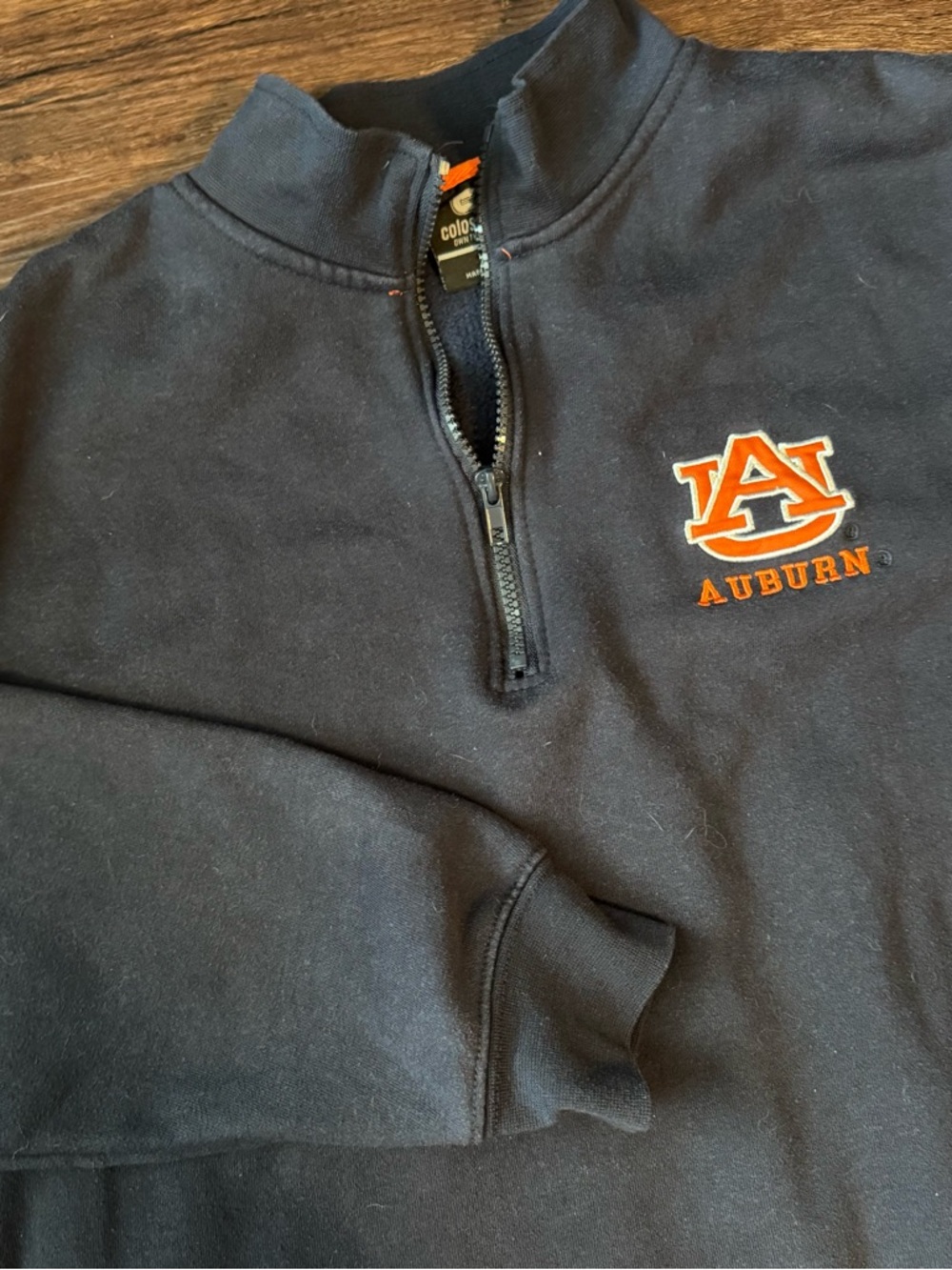 Auburn Tigers Sweatshirt Men XL Blue Pullover Long Sleeve 1/4 Zip Pockets